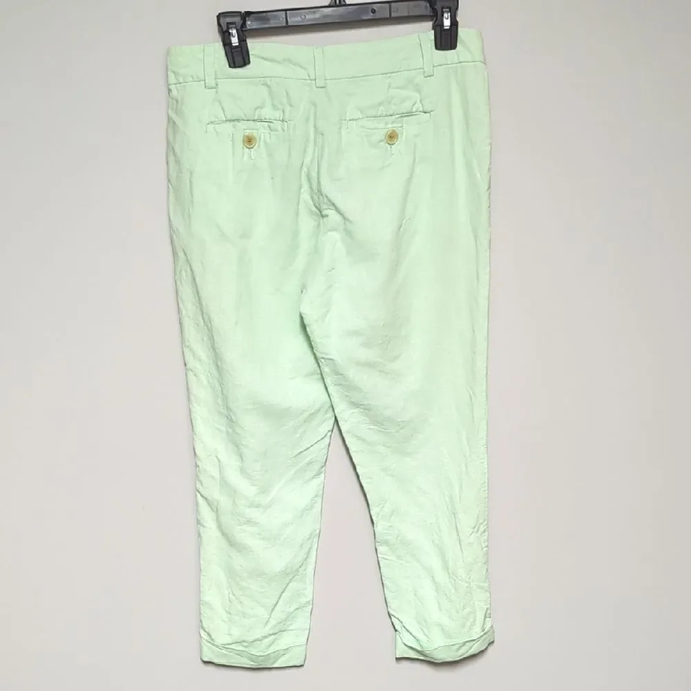 Banana Republic Light Green Linen Cropped Pants